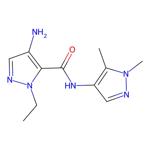 4-amino-N-(1,5-dimethyl-1H-pyrazol-4-yl)-1-ethyl-1H-pyrazole-5-carboxamide structure
