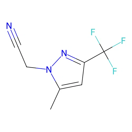 2-(5-methyl-3-(trifluoromethyl)-1H-pyrazol-1-yl)acetonitrile structure