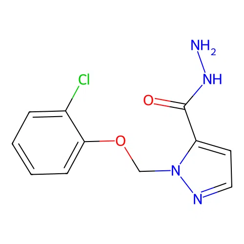 1-[(2-chlorophenoxy)methyl]-1H-pyrazole-5-carbohydrazide structure