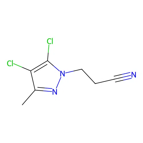 3-(4,5-dichloro-3-methyl-1H-pyrazol-1-yl)propanenitrile structure