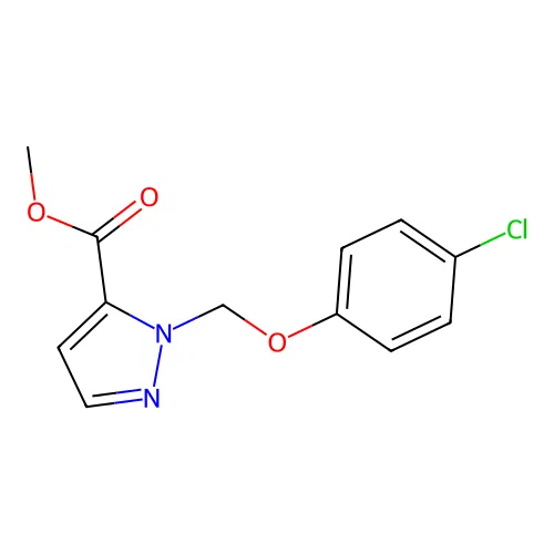 methyl 1-[(4-chlorophenoxy)methyl]-1H-pyrazole-5-carboxylate structure