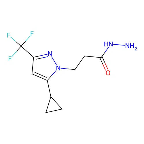 3-(5-Cyclopropyl-3-(trifluoromethyl)-1H-pyrazol-1-yl)propanehydrazide structure