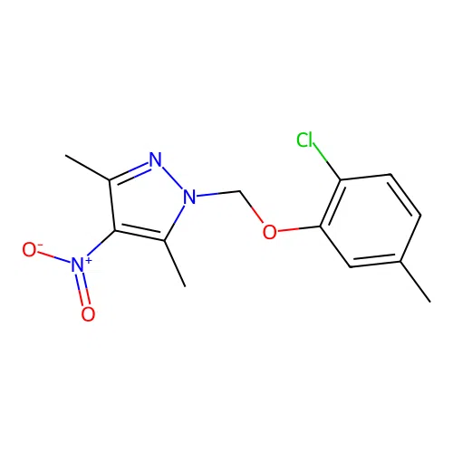 1-(2-Chloro-5-methyl-phenoxymethyl)-3,5-dimethyl-4-nitro-1H-pyrazole structure