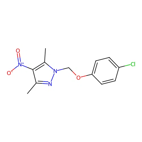 1-(4-Chloro-phenoxymethyl)-3,5-dimethyl-4-nitro-1H-pyrazole structure
