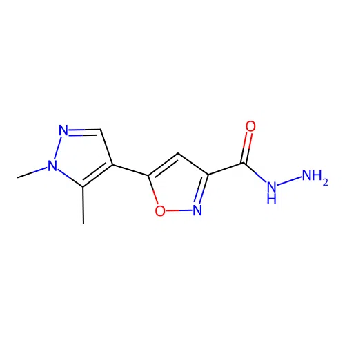 5-(1,5-Dimethyl-1H-pyrazol-4-yl)isoxazole-3-carbohydrazide structure