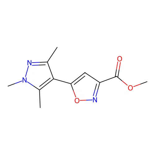 Methyl 5-(1,3,5-trimethyl-1H-pyrazol-4-yl)isoxazole-3-carboxylate structure