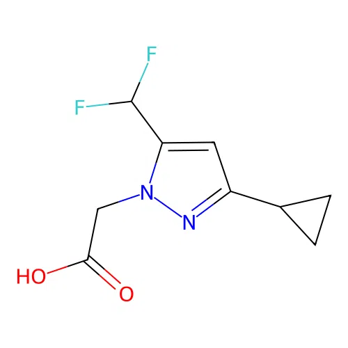 [3-cyclopropyl-5-(difluoromethyl)-1H-pyrazol-1-yl]acetic acid structure