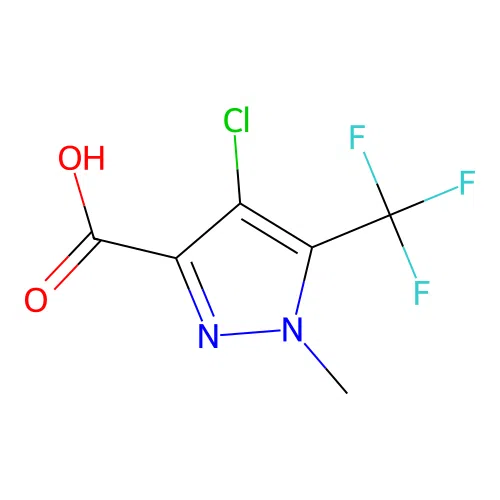 4-Chloro-1-methyl-5-(trifluoromethyl)-1H-pyrazole-3-carboxylic acid structure