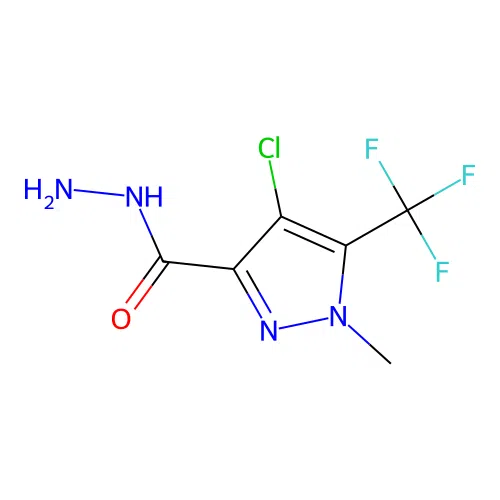 4-chloro-1-methyl-5-(trifluoromethyl)-1H-pyrazole-3-carbohydrazide structure