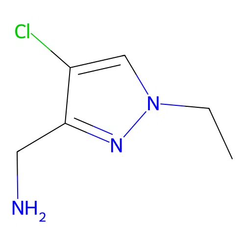 (4-chloro-1-ethyl-1H-pyrazol-3-yl)methanamine structure