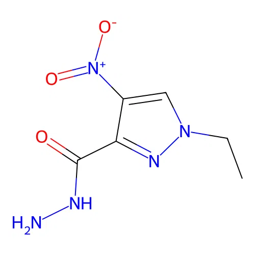 1-ethyl-4-nitro-1H-pyrazole-3-carbohydrazide structure