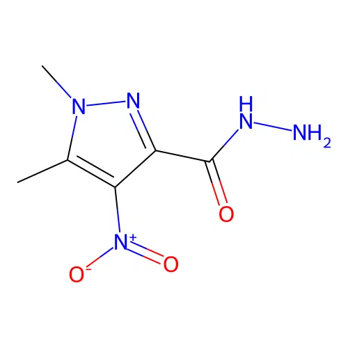 1,5-dimethyl-4-nitro-1H-pyrazole-3-carbohydrazide structure