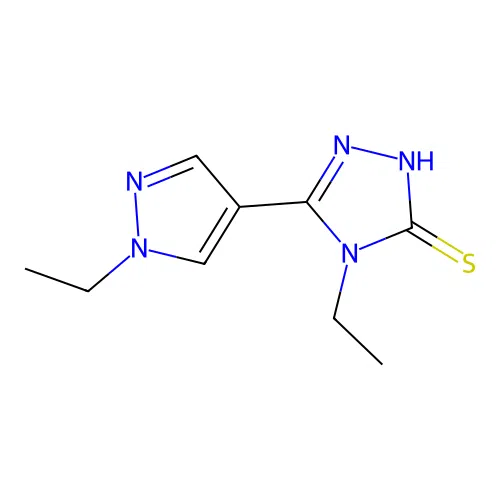 4-ethyl-5-(1-ethyl-1H-pyrazol-4-yl)-4H-1,2,4-triazole-3-thiol structure