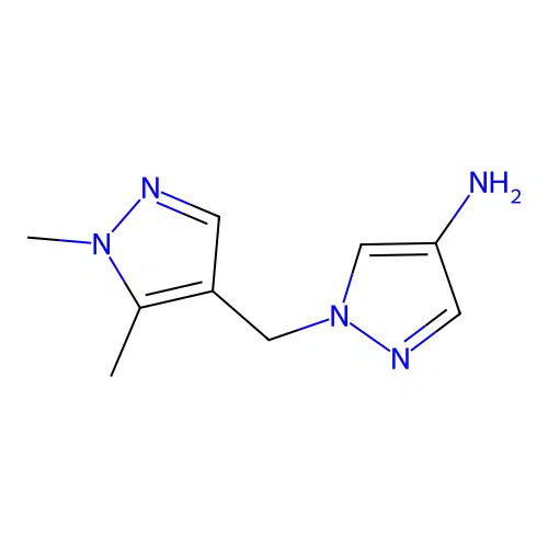 1-[(1,5-dimethyl-1H-pyrazol-4-yl)methyl]-1H-pyrazol-4-amine structure