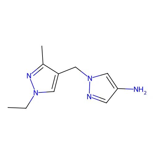 1-((1-Ethyl-3-methyl-1H-pyrazol-4-yl)methyl)-1H-pyrazol-4-amine structure