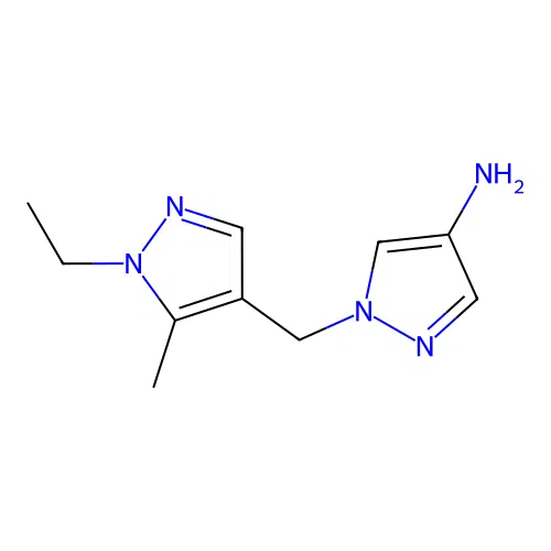 1-((1-Ethyl-5-methyl-1H-pyrazol-4-yl)methyl)-1H-pyrazol-4-amine structure