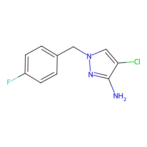 4-chloro-1-(4-fluorobenzyl)-1H-pyrazol-3-amine structure