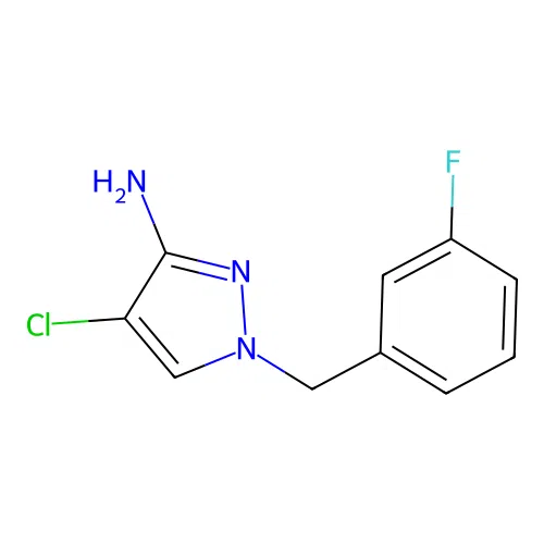 4-chloro-1-(3-fluorobenzyl)-1H-pyrazol-3-amine structure