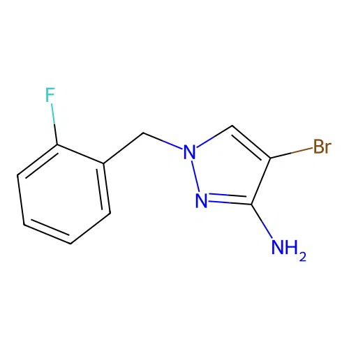 4-bromo-1-(2-fluorobenzyl)-1H-pyrazol-3-amine structure