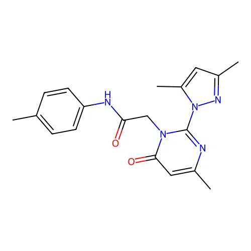 2-[2-(3,5-dimethyl-1H-pyrazol-1-yl)-4-methyl-6-oxo-1,6-dihydropyrimidin-1-yl]-N-(4-methylphenyl)acetamide structure