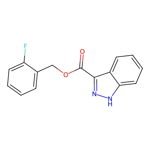 (2-fluorophenyl)methyl 1H-indazole-3-carboxylate structure