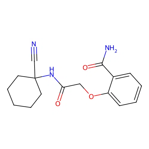 2-[2-[(1-Cyanocyclohexyl)amino]-2-oxoethoxy]benzamide structure