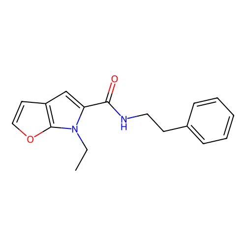 6-ethyl-N-(2-phenylethyl)furo[2,3-b]pyrrole-5-carboxamide structure