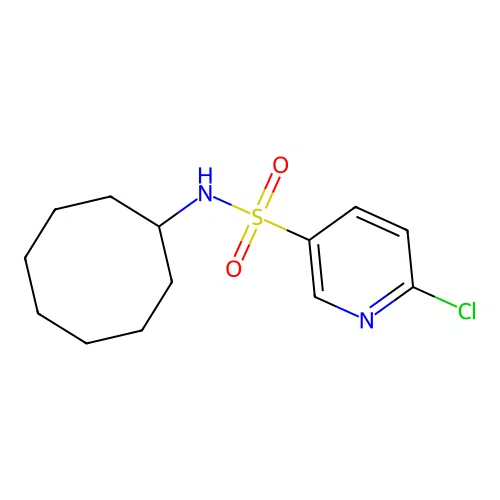 6-chloro-N-cyclooctylpyridine-3-sulfonamide structure