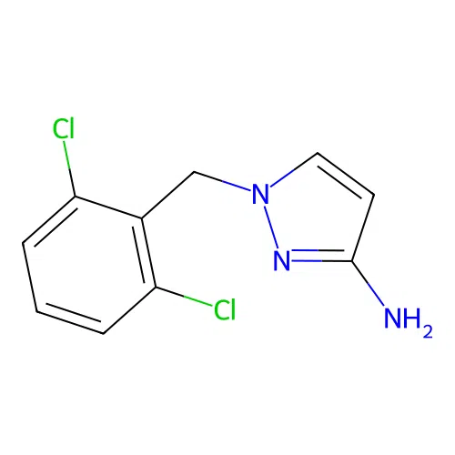 1-[(2,6-Dichlorophenyl)methyl]-1H-pyrazol-3-amine structure