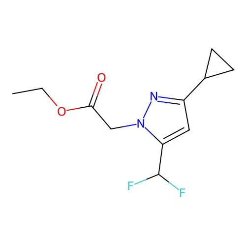 ethyl [3-cyclopropyl-5-(difluoromethyl)-1H-pyrazol-1-yl]acetate structure