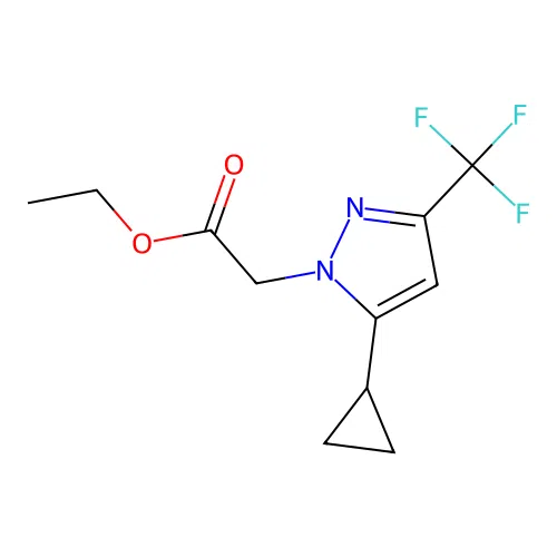 ethyl [5-cyclopropyl-3-(trifluoromethyl)-1H-pyrazol-1-yl]acetate structure