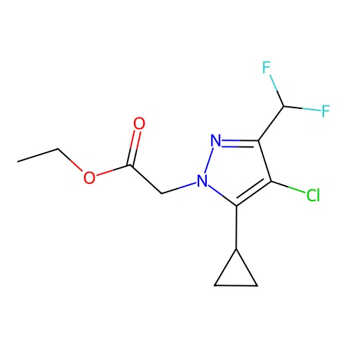 Ethyl 2-(4-Chloro-5-cyclopropyl-3-(difluoromethyl)-1H-pyrazol-1-yl)acetate structure