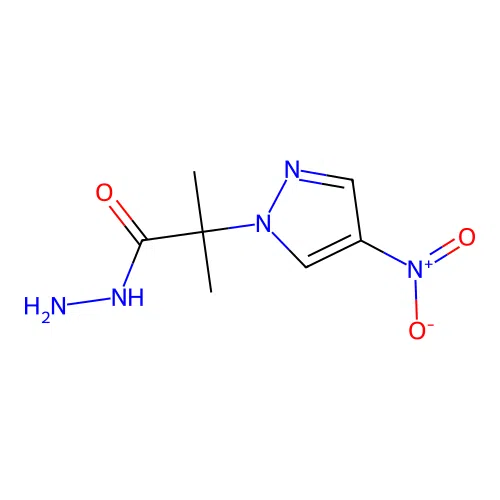 2-methyl-2-(4-nitro-1H-pyrazol-1-yl)propanehydrazide structure