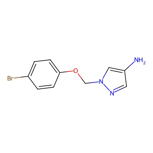 1-((4-Bromophenoxy)methyl)-1H-pyrazol-4-amine structure