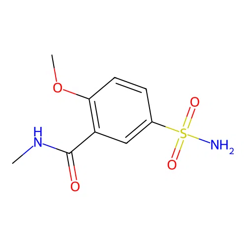 2-methoxy-N-methyl-5-sulfamoylbenzamide structure