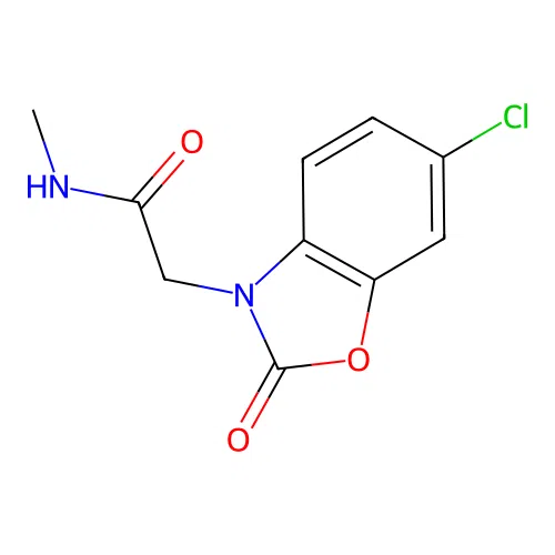2-(6-chloro-2-oxo-1,3-benzoxazol-3-yl)-N-methylacetamide structure