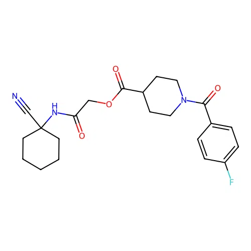 [(1-Cyanocyclohexyl)carbamoyl]methyl 1-(4-fluorobenzoyl)piperidine-4-carboxylate structure