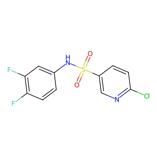 6-chloro-N-(3,4-difluorophenyl)pyridine-3-sulfonamide structure