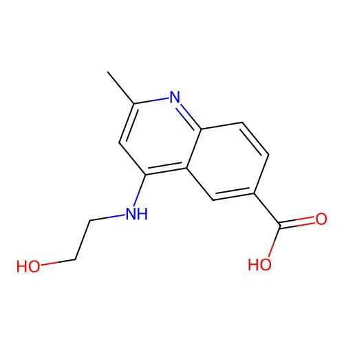 4-[(2-Hydroxyethyl)amino]-2-methyl-6-quinolinecarboxylic acid structure