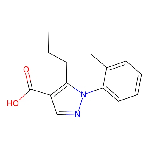 1-(2-methylphenyl)-5-propyl-1H-pyrazole-4-carboxylic acid structure