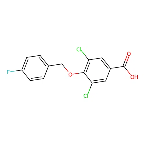 3,5-dichloro-4-[(4-fluorophenyl)methoxy]benzoic Acid structure