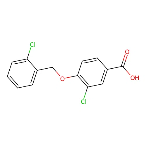 3-chloro-4-[(2-chlorophenyl)methoxy]benzoic Acid structure