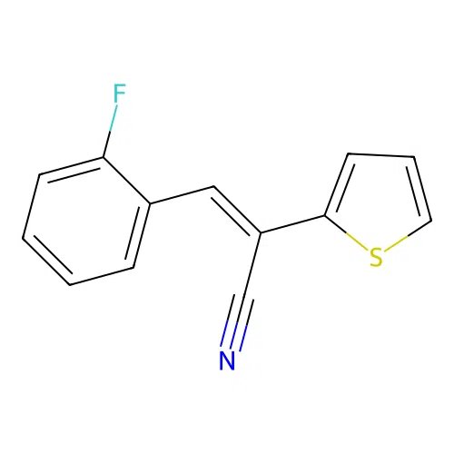 (2E)-3-(2-fluorophenyl)-2-(2-thienyl)-2-propenenitrile structure