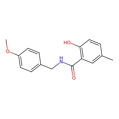 2-hydroxy-N-[(4-methoxyphenyl)methyl]-5-methylbenzamide structure
