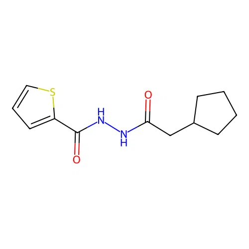 N'-(2-cyclopentylacetyl)thiophene-2-carbohydrazide structure