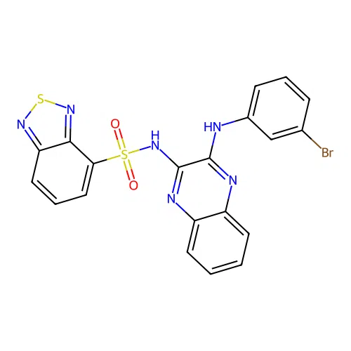 N-(3-((3-bromophenyl)amino)quinoxalin-2-yl)benzo[c][1,2,5]thiadiazole-4-sulfonamide structure