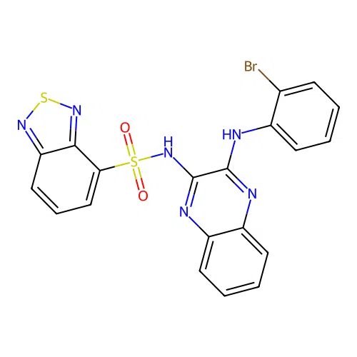 N-(3-((2-bromophenyl)amino)quinoxalin-2-yl)benzo[c][1,2,5]thiadiazole-4-sulfonamide structure
