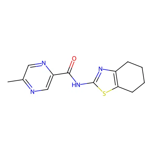 5-methyl-N-(4,5,6,7-tetrahydro-1,3-benzothiazol-2-yl)pyrazine-2-carboxamide structure
