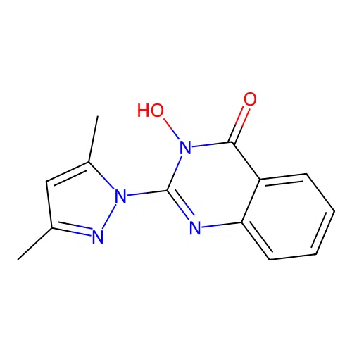 2-(3,5-dimethyl-1H-pyrazol-1-yl)-3-hydroxyquinazolin-4(3H)-one structure