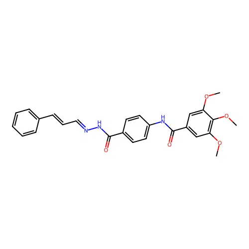 Benzoic acid, p-(3,4,5-trimethoxybenzamido)-, 2-cinnamylidenehydrazide structure